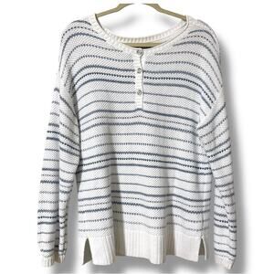 Chaps by Ralph Lauren women's size XL Blue and White Striped Sweater long sleeve